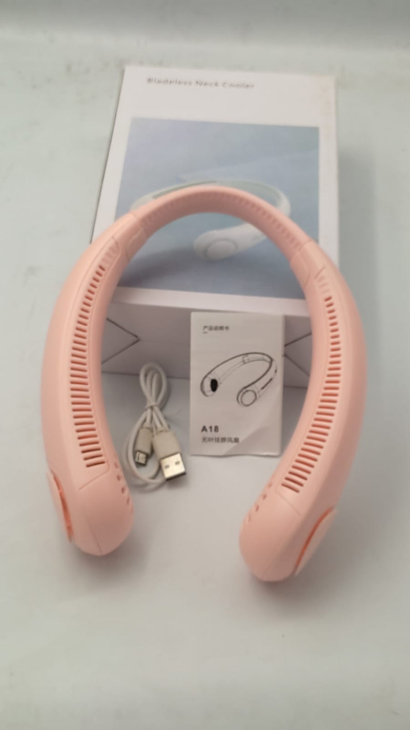 Vaneless Neck Hanging Fan — 360° Hands-Free Cooling